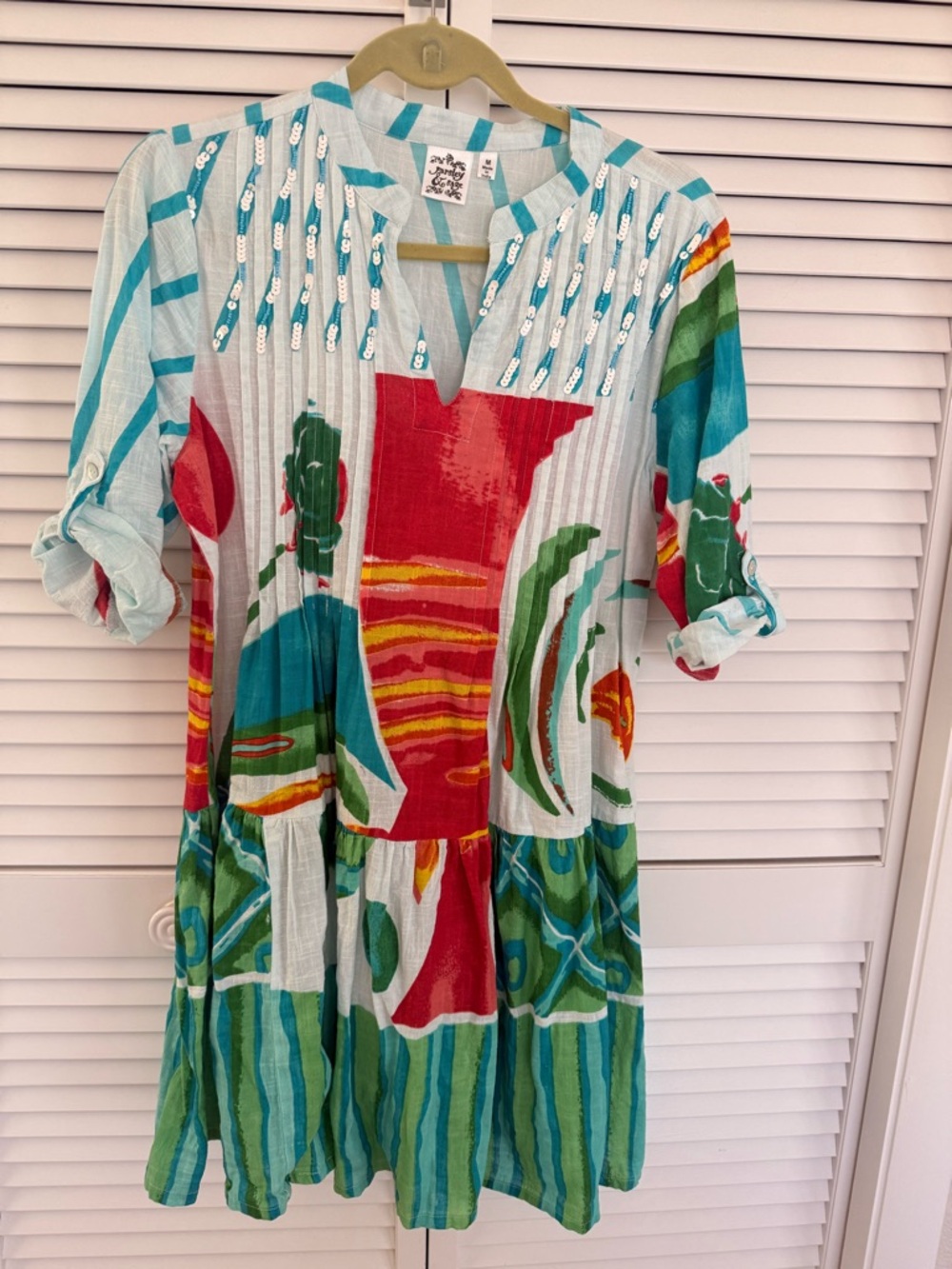 Parsley and Sage Abstract Print Dress - Multicolor